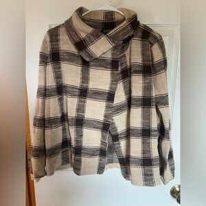 Lauren Ralph Lauren Plaid Knit Sweater Jacket – Size M